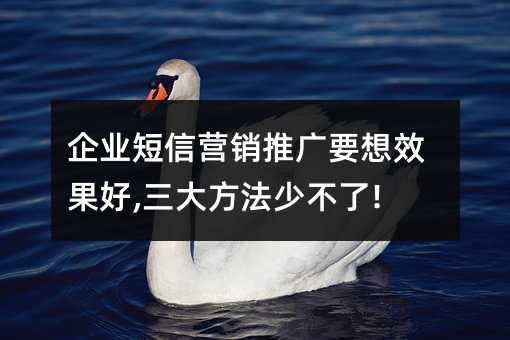 企業(yè)短信營銷推廣要想效果好,三大方法少不了!