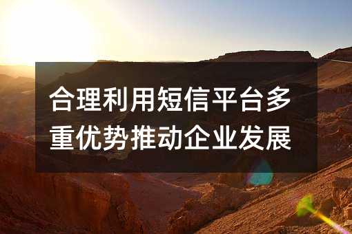 合理利用短信平臺(tái)多重優(yōu)勢(shì)推動(dòng)企業(yè)發(fā)展