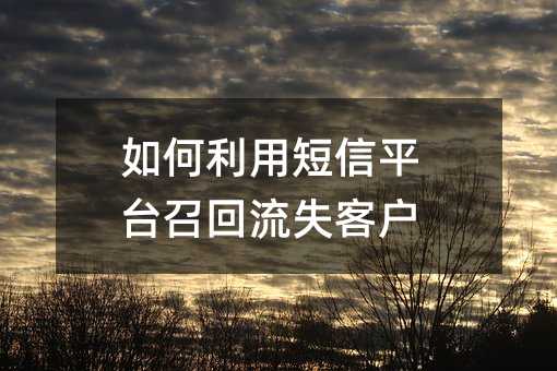 如何利用短信平臺召回流失客戶