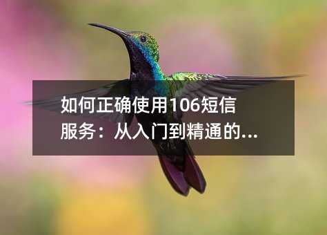 如何正確使用106短信服務(wù):從入門到精通的全指南