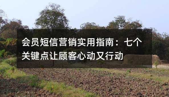會員短信營銷實用指南:七個關(guān)鍵點讓顧客心動又行動