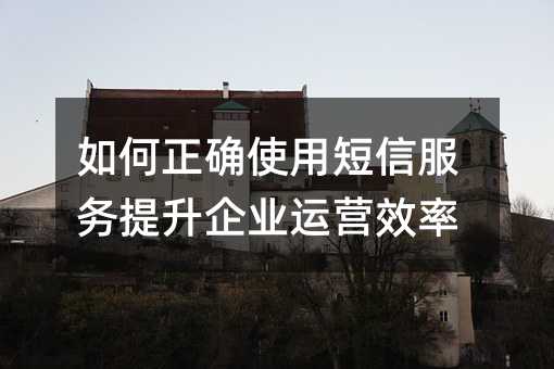如何正確使用短信服務(wù)提升企業(yè)運(yùn)營效率