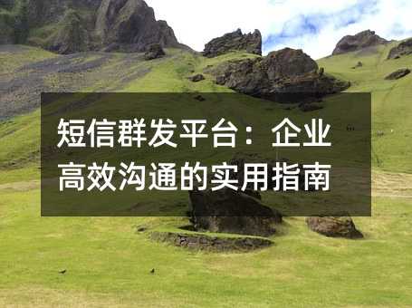 短信群發(fā)平臺(tái):企業(yè)高效溝通的實(shí)用指南