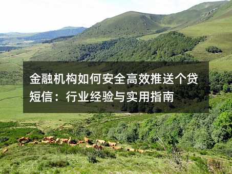 金融機(jī)構(gòu)如何安全高效推送個貸短信:行業(yè)經(jīng)驗(yàn)與實(shí)用指南