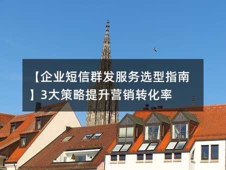 【企業(yè)短信群發(fā)服務(wù)選型指南】3大策略提升營(yíng)銷轉(zhuǎn)化率