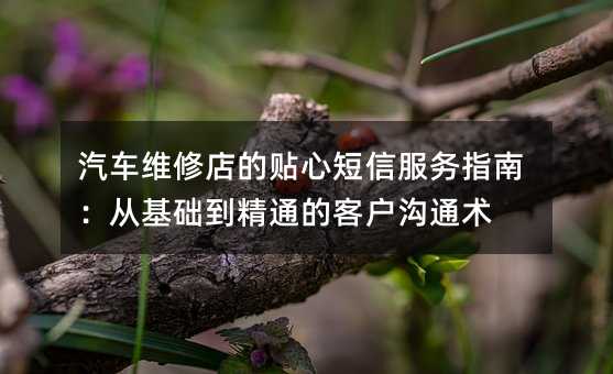 汽車維修店的貼心短信服務(wù)指南:從基礎(chǔ)到精通的客戶溝通術(shù)