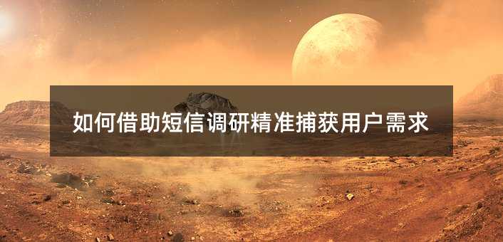 如何借助短信調(diào)研精準(zhǔn)捕獲用戶需求