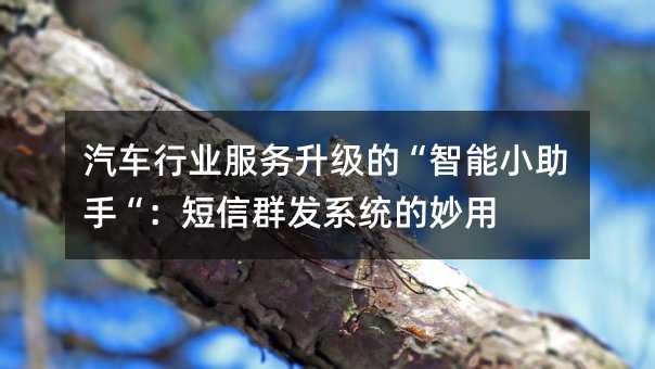 汽車行業(yè)服務升級的“智能小助手“:短信群發(fā)系統(tǒng)的妙用