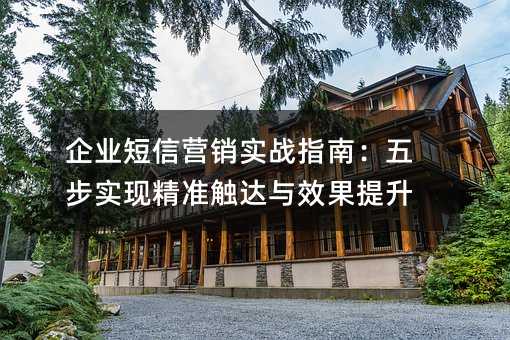 企業(yè)短信營(yíng)銷實(shí)戰(zhàn)指南:五步實(shí)現(xiàn)精準(zhǔn)觸達(dá)與效果提升