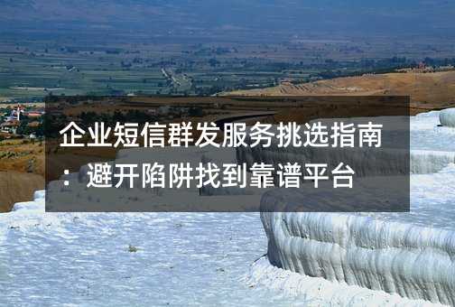 企業(yè)短信群發(fā)服務(wù)挑選指南:避開陷阱找到靠譜平臺