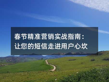 春節(jié)精準(zhǔn)營銷實(shí)戰(zhàn)指南:讓您的短信走進(jìn)用戶心坎