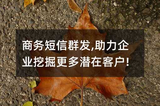 商務(wù)短信群發(fā),助力企業(yè)挖掘更多潛在客戶!